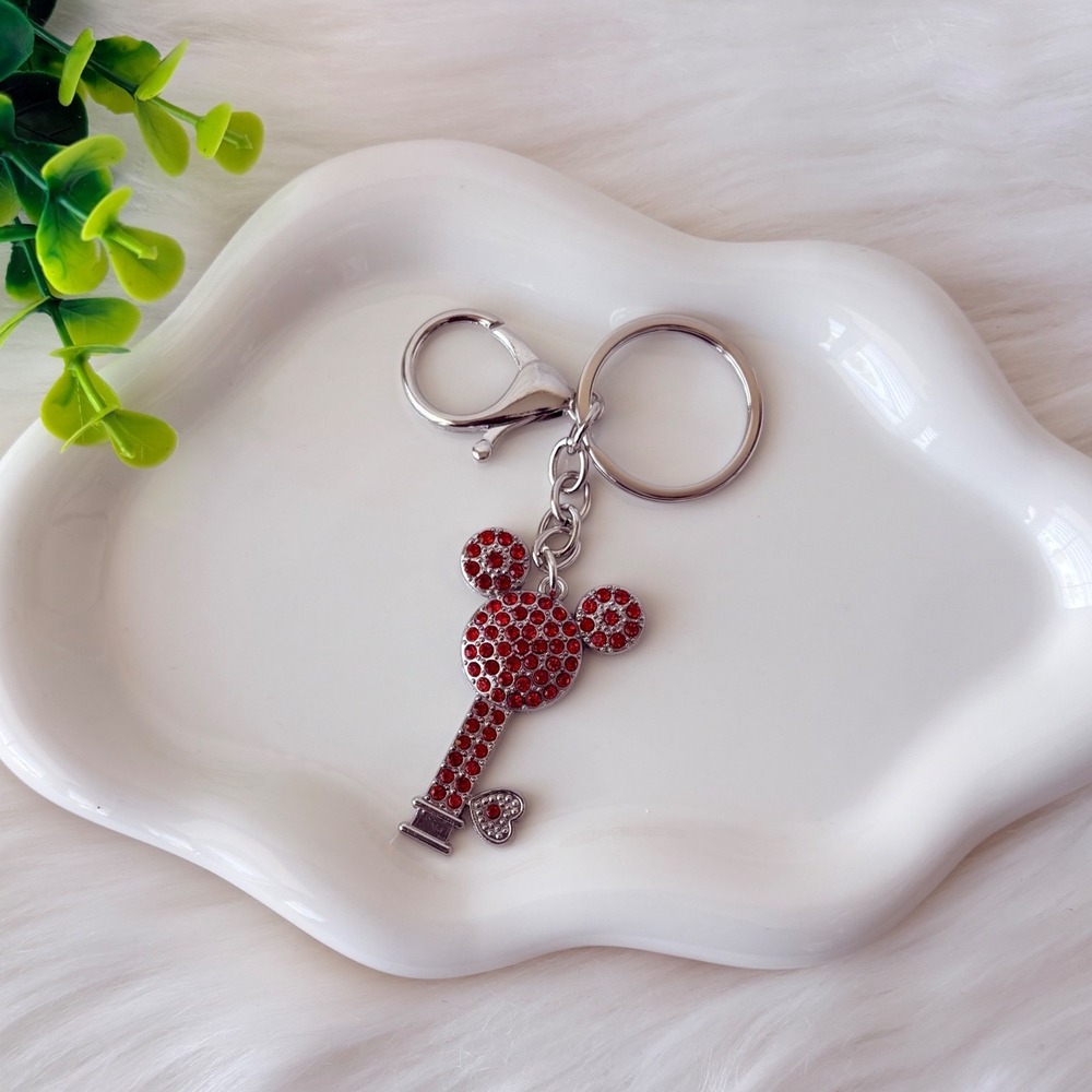 Mickey Mouse Crystal Skeleton Key Keychain/ Bag Charm